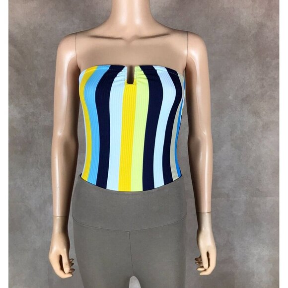 Strapless U-Ring Summer Striped Bodysuit NWT SMALL - Picture 4 of 10